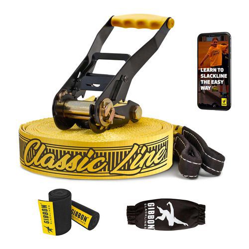 Slackline Gibbon Classic Line Treewear Set Longeur 25 Mètres