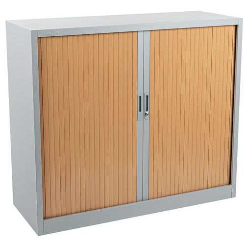 Armoire à Rideaux Manutan 105x120x45 Cm Alu/hêtre