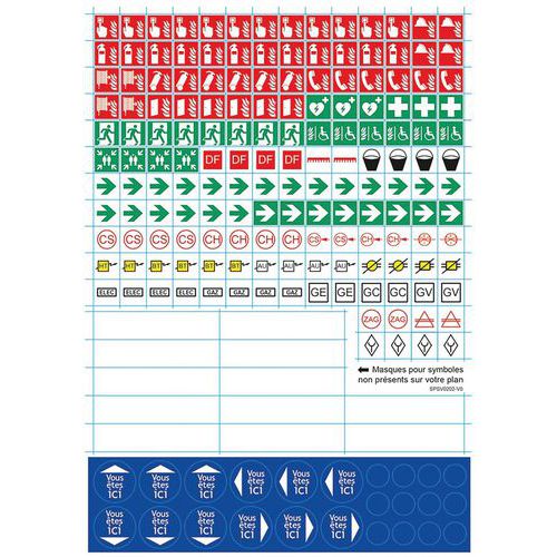 Symboles Plans D'évacuation Et D'intervention Adhésifs