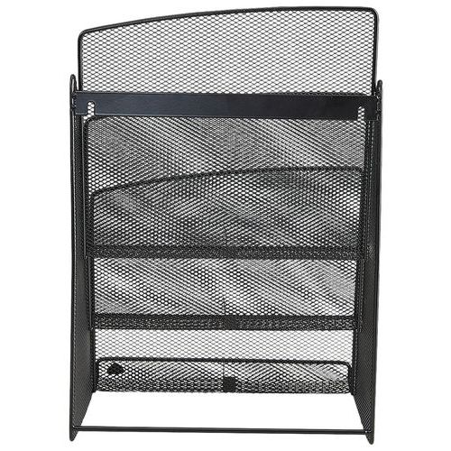 Présentoir De Table Prez 6 Compartiments Format 1/3 A4 Métal Mesh Noir