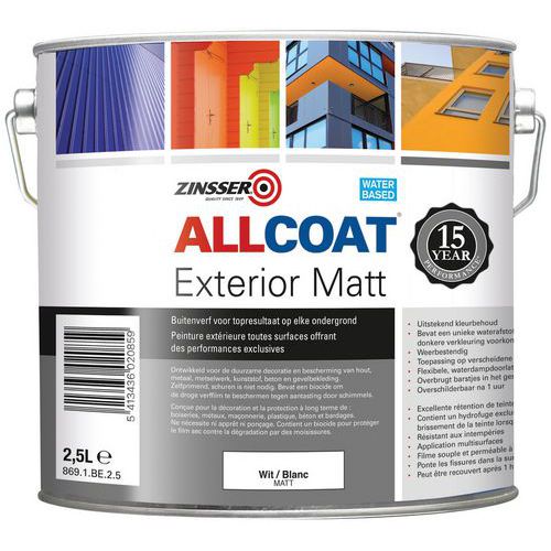 Zinsser Allcoat Exterior Mat 25l Blanc