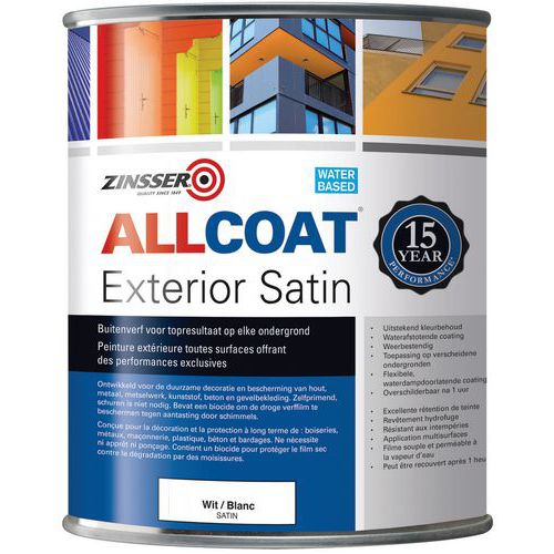 Zinsser Allcoat Exterior Satin 1l Blanc