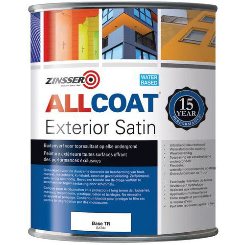 Zinsser Allcoat Exterior Satin 1l Base Transparent
