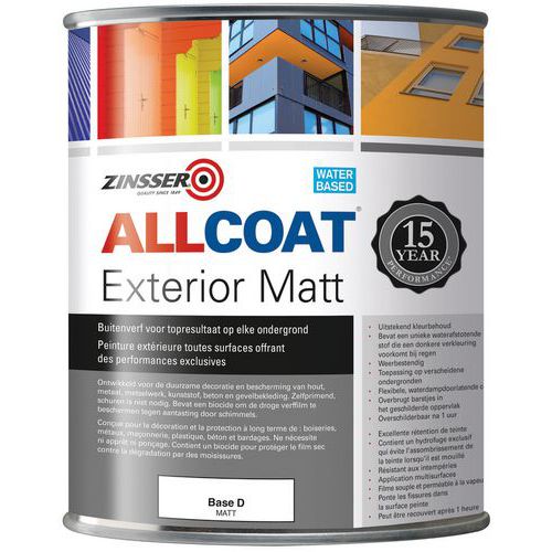 Zinsser Allcoat Exterior Mat 1l Base Foncé