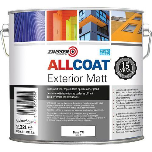 Zinsser Allcoat Exterior Mat 25l Base Transparent