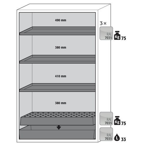 Armoire Sécurité S-classic-90 S90.196.120.wdas Jaune