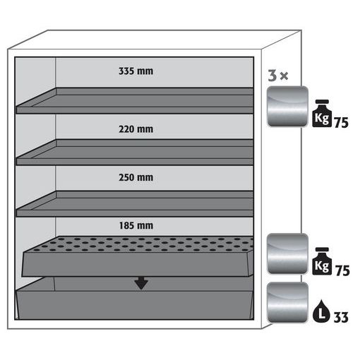 Armoire Sécurité S-classic-90 S90.129.120.wdas Gris Clair