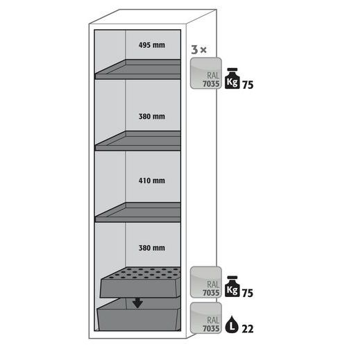 Armoire Sécurité S-classic-90 S90.196.060.wdas Gris Clair