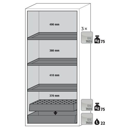 Armoire Sécurité S-classic-90 S90.196.090.wdas Gris Clair