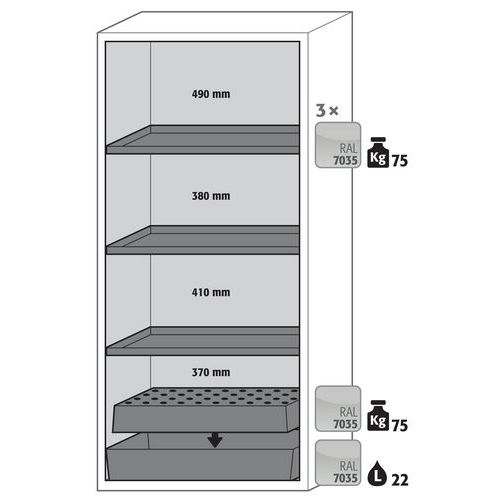 Armoire Sécurité S-classic-90 S90.196.090.wdas Jaune