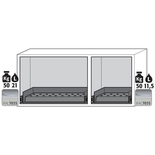 Armoire Sécurité Sous Paillasse Ub-s-90 Ub90.060.140.2s Gris