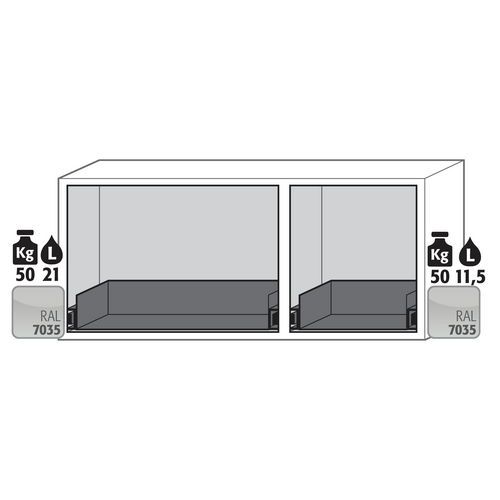 Armoire Sécurité Sous Paillasse Ub-s-90 Ub90.060.140.2s Gris