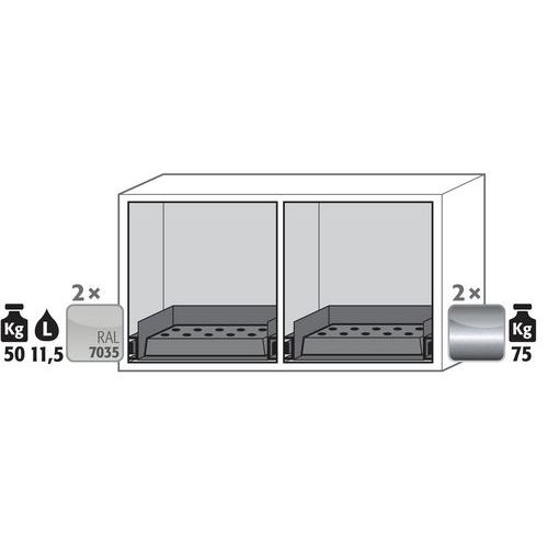 Armoire Sécurité Sous Paillasse Ub-s-90 Ub90.060.110.2s Gris