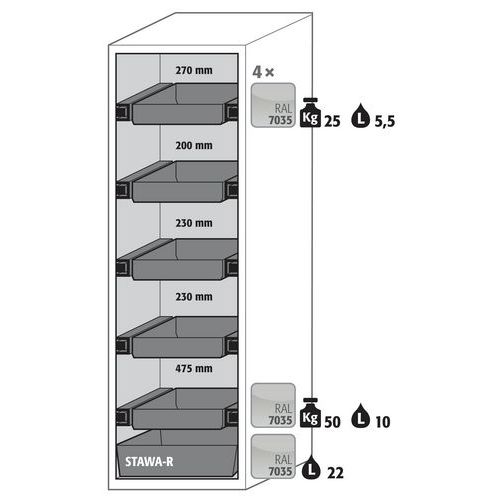 Armoire S-phoenix Vol.2-90 S90.196.060.075.fdac Jaune