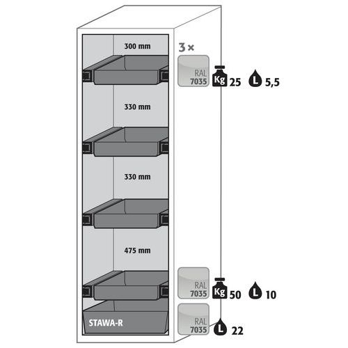 Armoire S-phoenix Vol.2-90 S90.196.060.075.fdac Gris