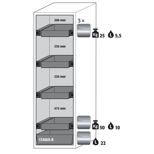 Armoire S-phoenix Vol.2-90 S90.196.060.075.fdac Gris