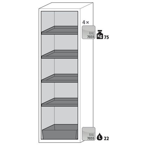 Armoire Sécurité S-phoenix Vol.2-90 S90.196.060.fdacr Gris