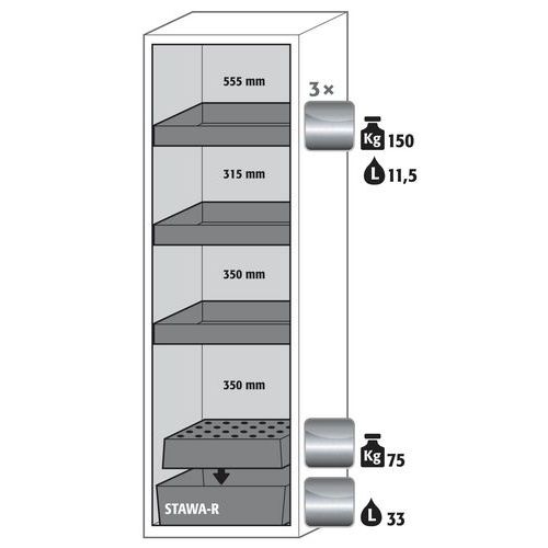Armoire Sécurité S-phoenix Vol.2-90 S90.196.060.fdac Blanc