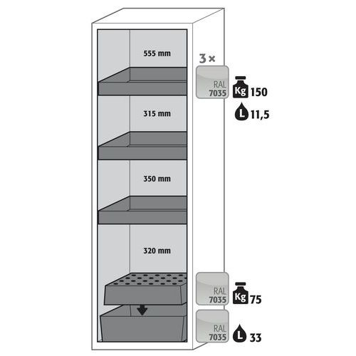 Armoire Sécurité S-phoenix Vol.2-90 S90.196.060.fdacr Blanc