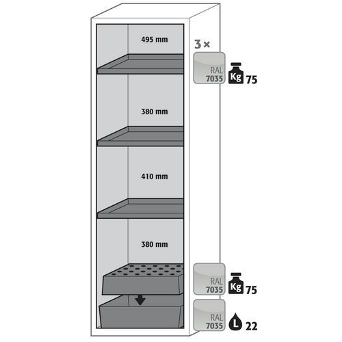 Armoire Sécurité S-phoenix Vol.2-90 S90.196.060.fdacr Blanc