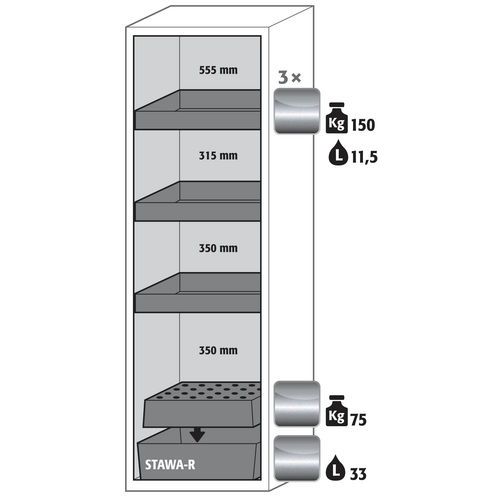 Armoire Sécurité S-phoenix Vol.2-90 S90.196.060.fdac Jaune
