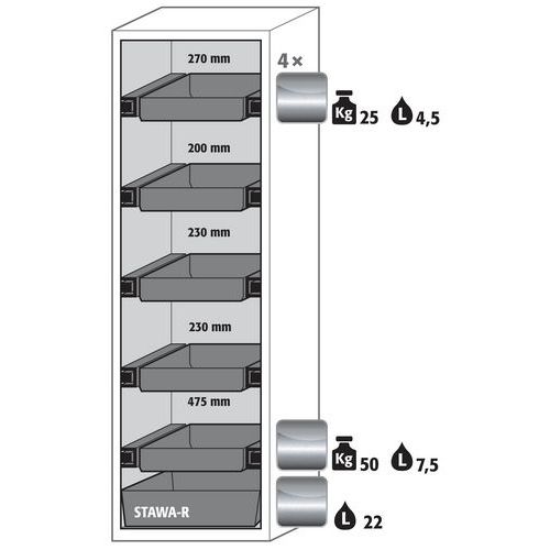 Armoire Sécurité S-phoenix Vol.2-90 S90.196.060.fdac Jaune