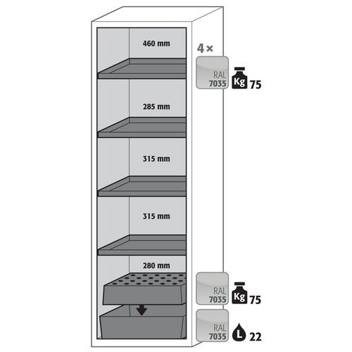 Armoire Sécurité S-phoenix-90 S90.196.060.fdasr Gris Clair