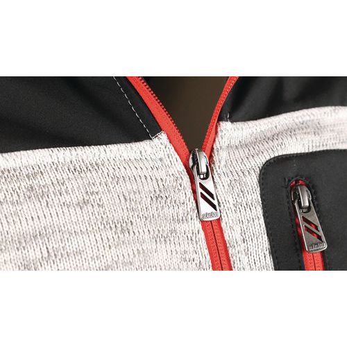 Veste De Travail Tricotée à Capuche Femme Gris Chiné/noir Taille S