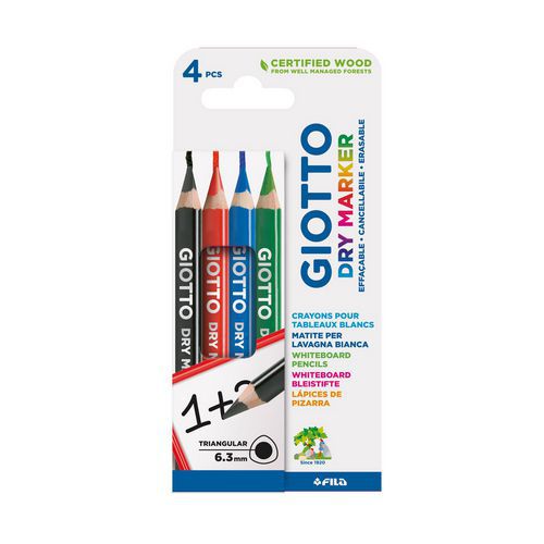 Etui 4 crayons Giotto Dry Marker couleurs assorties thumbnail image 1