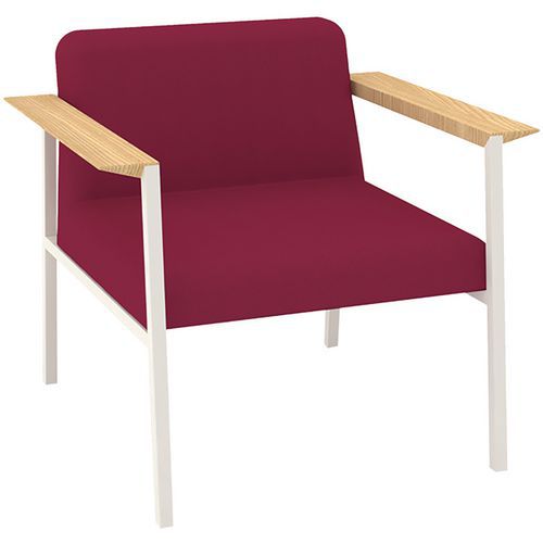 Fauteuil Amalti Pied Métal Blanc Tissu Non Feu M1 Fuchsia