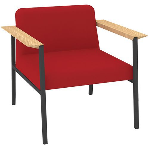 Fauteuil Amalti Métal Gris Tissu Non Feu M1 Rouge