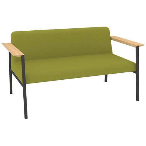 Canapé Amalti 2 Pl Métal Gris Tissu Non Feu M1 Vert