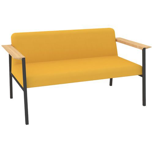 Canapé Amalti 2 Pl Métal Gris Tissu Non Feu M1 Safran