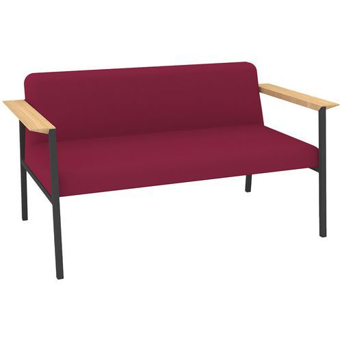 Canapé Amalti 2 Pl Métal Gris Tissu Non Feu M1 Fuchsia