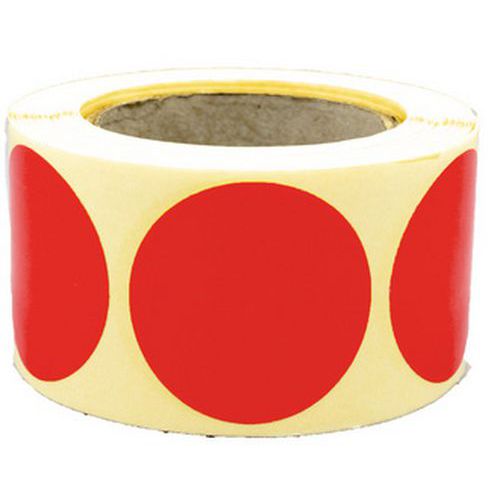 Pastille Adhésive Amovible En Rouleau Ã˜35mm Rouge - Manutan