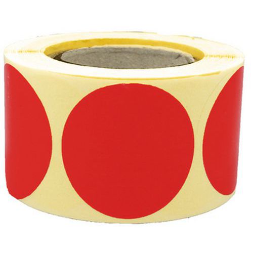 Pastille Adhésive Amovible En Rouleau Ã˜40mm Rouge - Manutan