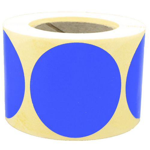 Pastille Adhésive Amovible En Rouleau Ã˜50mm Bleu - Manutan