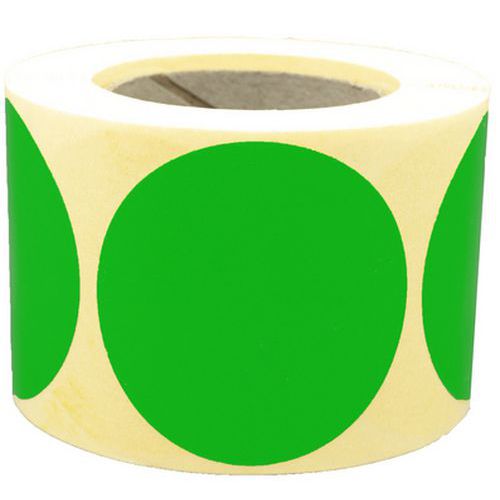 Pastille Adhésive Amovible En Rouleau Ã˜50mm Vert - Manutan