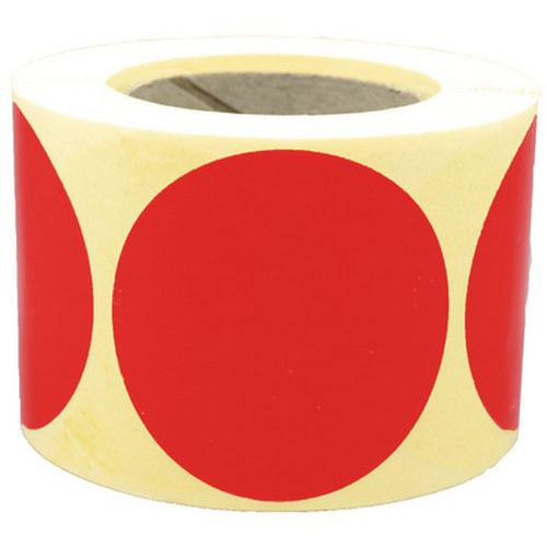 Pastille Adhésive Amovible En Rouleau Ã˜50mm Rouge - Manutan