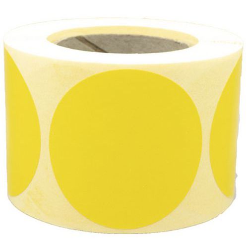 Pastille Adhésive Amovible En Rouleau Ã˜50mm Jaune - Manutan