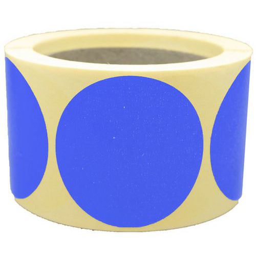 Pastille Adhésive Amovible En Rouleau Ã˜60mm Bleu - Manutan