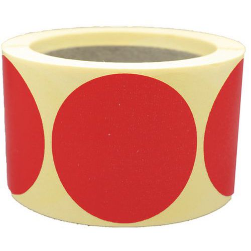 Pastille Adhésive Amovible En Rouleau Ã˜60mm Rouge - Manutan