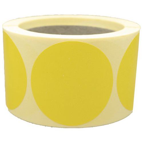 Pastille Adhésive Amovible En Rouleau Ã˜60mm Jaune - Manutan