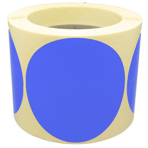 Pastille Adhésive Amovible En Rouleau Ã˜70mm Bleu - Manutan