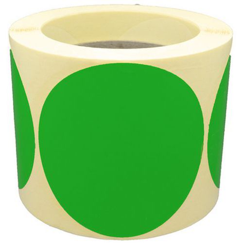 Pastille Adhésive Amovible En Rouleau Ã˜70mm Vert - Manutan