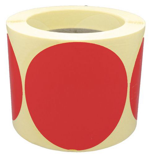 Pastille Adhésive Amovible En Rouleau Ã˜70mm Rouge - Manutan