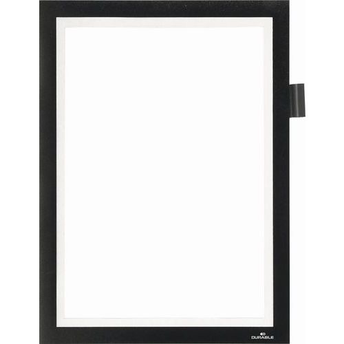Durable - Cadre auto-adhésif Duraframe A4 Noir - Affichage rapide et facile - 210 x 297 mm