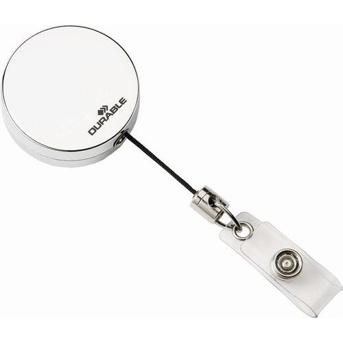 Enrouleur Pour Badge Chromé Lot De 10