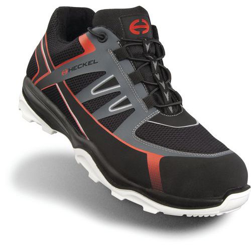 Heckel - Baskets de sécurité basses Run-R 100 Low S1P SRC - Homme - Pointure 48 - Noir Rouge Gris - Protection et Confort