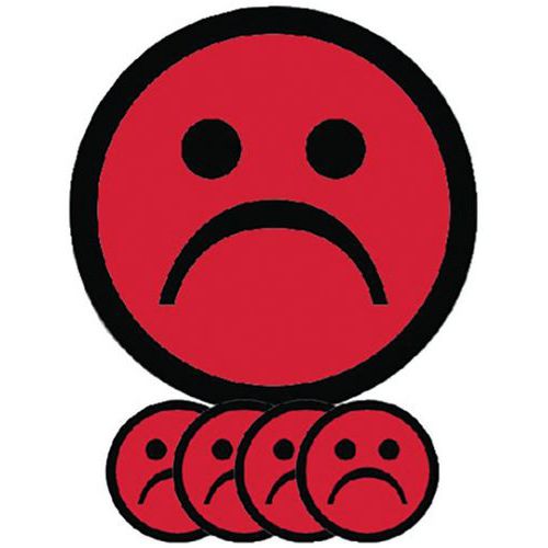 Jeu De 5 Aimants Rouges Avec Icône Visage-Ã¸50x085mm